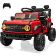 thumbnail image 1 of Ford Bronco Raptor 12V Powered Ride On Truck Toys, Kids Electric Car with Remote with Remote Control, Bluetooth, LED Light, Spring Suspension, 3 Speeds, 4 Wheelers, Red, 1 of 8