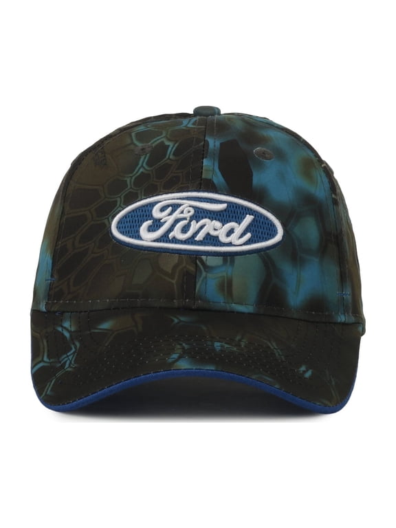 Licensed Kryptek Neptune Camouflage Hat Structured Adjustable Baseball Cap, Snapback Closure, One Size, Blue Green Camo