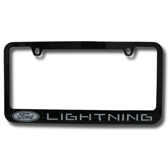 Ford Lightning Engraved Solid Metal Black License Plate Frame Official Licensed