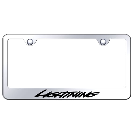 Ford Lightning Laser Etched Logo Stainless Steel License Plate Frame (Chrome)