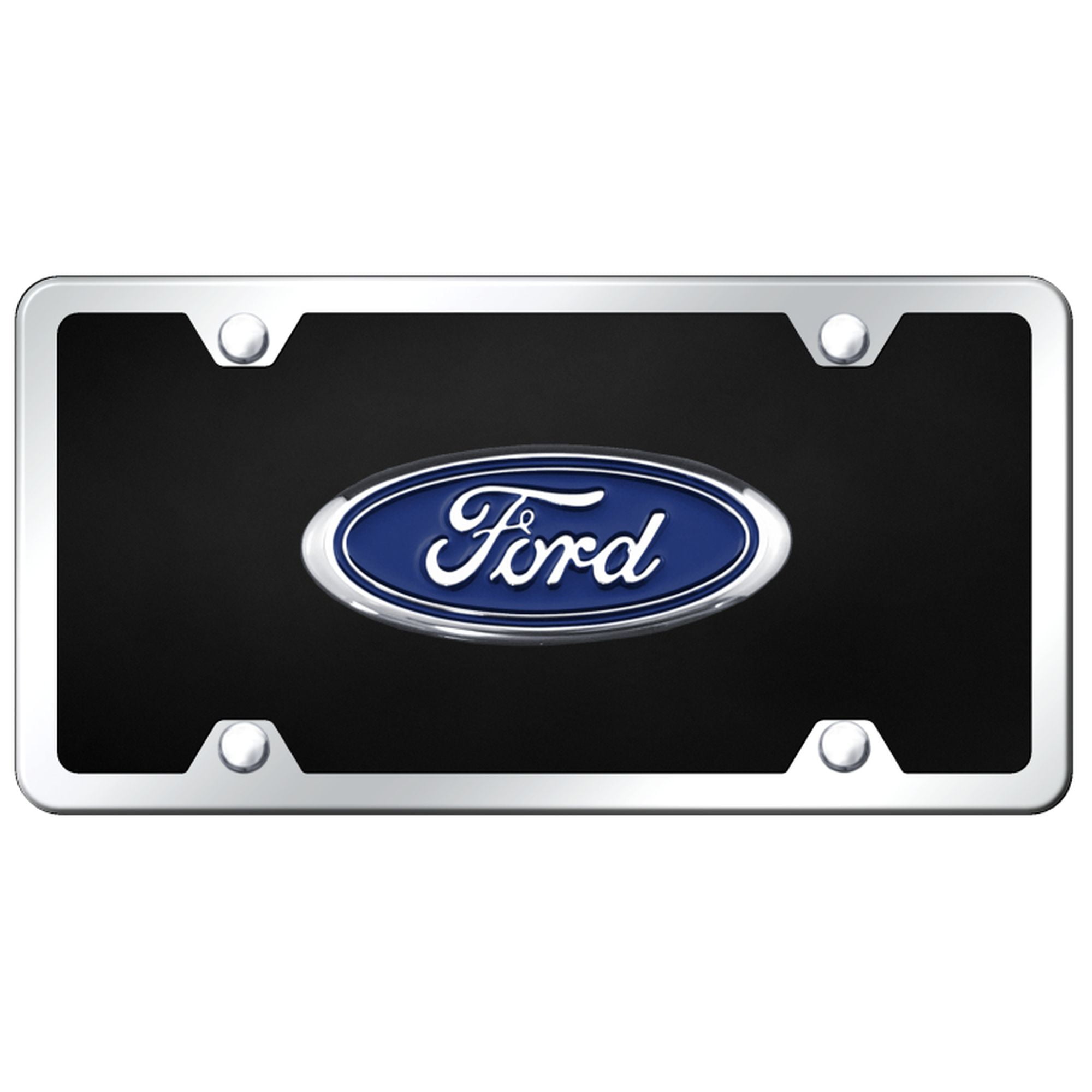 Buick Black Acrylic License Plate With 3D Logo & Chrome Frame - 12x6 Inch Custom Car Plate Kit
