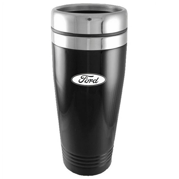 Ford Logo Black 16oz Stainless Steel Tumbler Travel Mug Official Licensed