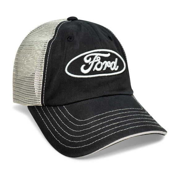 Ford Logo Black Front and Mesh Back Sports Baseball Hat