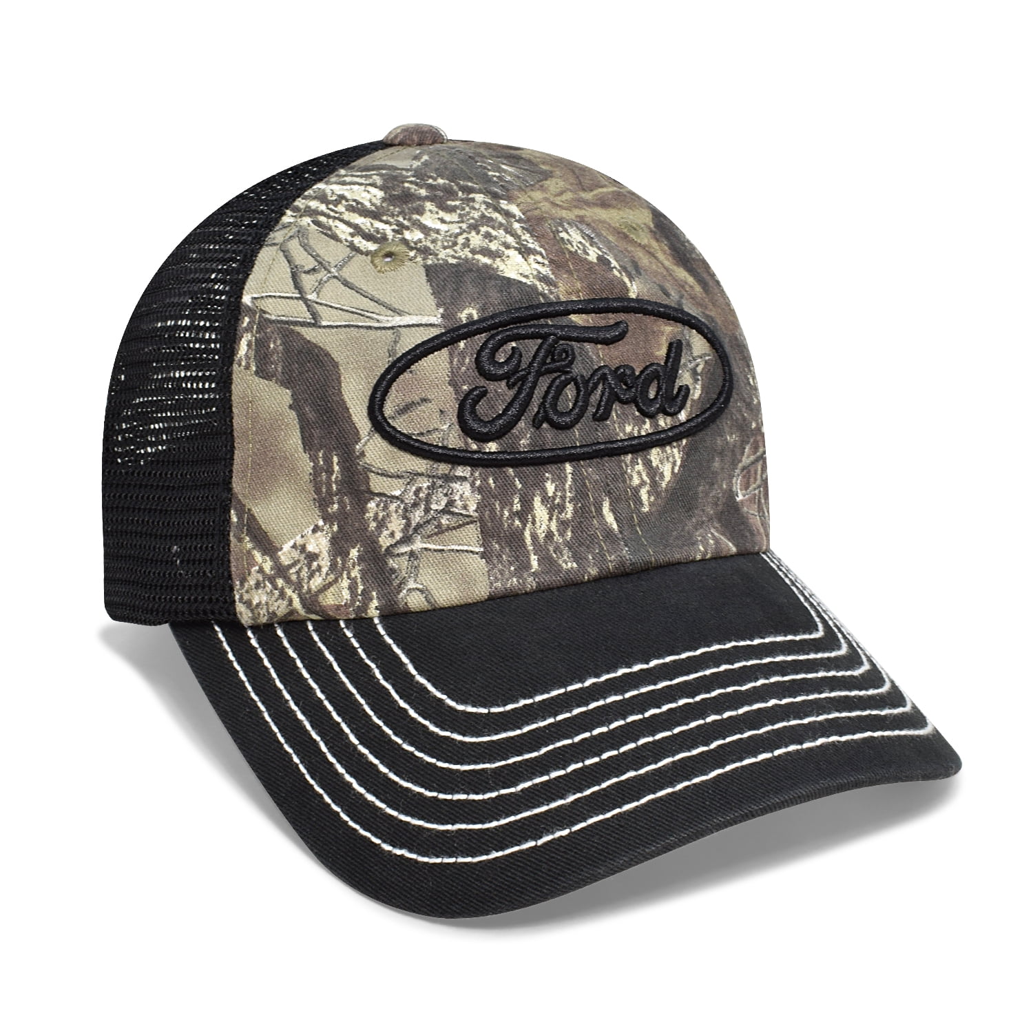 Hunting Outdoors F150 Superduty Hat Cap Licensed Ford Camouflage Mesh Snapback Checkered Flag Men main image 2