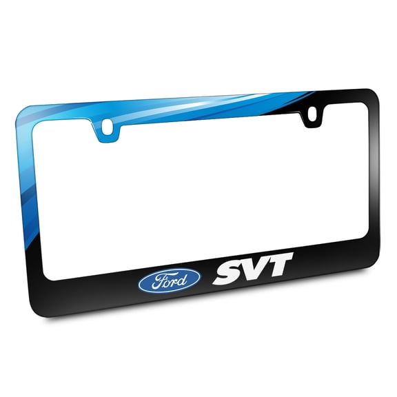 Ford Logo SVT Black Metal License Plate Frame