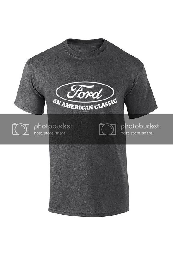 Ford Logo T-shirt American Classic Car Shirt Motor Company Car Enthusiast Tee Garage Racing Performance-Heather Grey-5xl
