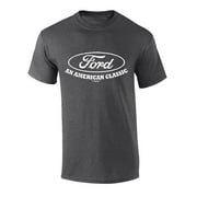 Ford Logo T-shirt American Classic Car Shirt Motor Company Car Enthusiast Tee Garage Racing Performance-Heather Grey-Small