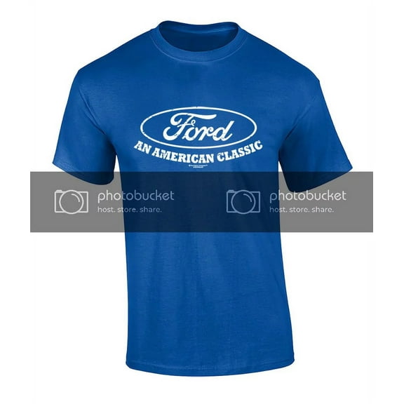 Ford Logo T-shirt American Classic Car Shirt Motor Company Car Enthusiast Tee Garage Racing Performance-Royal Blue-XXXL