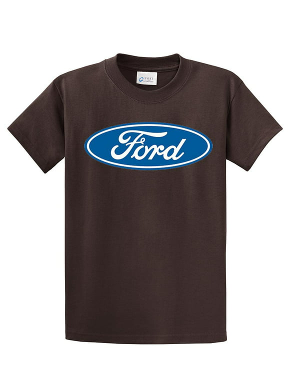 Ford Logo T-shirt Classic Ford Motor Company Youth Boys Car Racing Performance Mustang-Brown-Ys
