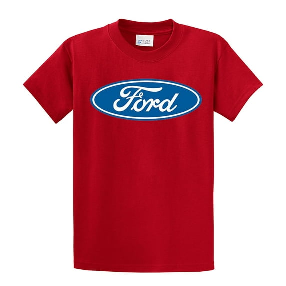 Ford Logo T-shirt Classic Ford Motor Company Youth Boys Car Racing Performance Mustang-Red-YXL