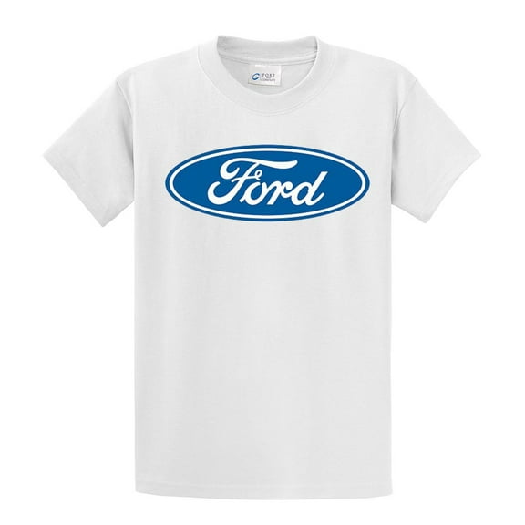 Ford Logo T-shirt Classic Ford Motor Company Youth Boys Car Racing Performance Mustang-White-Ym