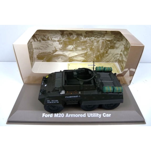 Ford M20 1:43 scale Diecast Model Armoured Car in Green by Ex Mag
