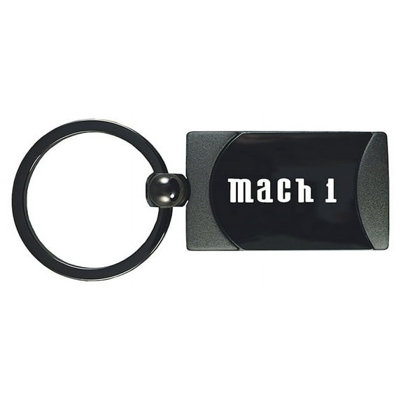 Ford Mach 1 Two-Tone Rectangular Key Chain (Gun Metal)