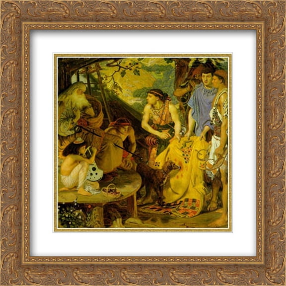 Ford Madox Brown 2x Matted 20x20 Gold Ornate Framed Art Print 'The Coat of Many Colors'