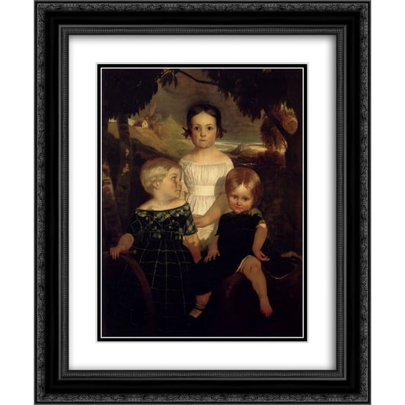 Ford Madox Brown 2x Matted 20x24 Black Ornate Framed Art Print 'The Bromley Children'