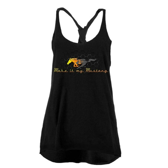 Ford - Make It My Mustang Juniors Twist Tank Top Black SM