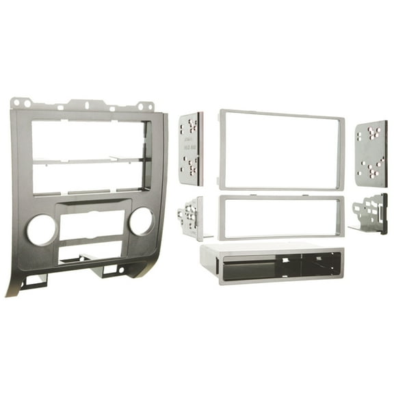 Metra 99-5814S Aftermarket Single or Double DIN Radio Installation Kit Fits- 2008-2012 Ford Mazda Mercury - Silver