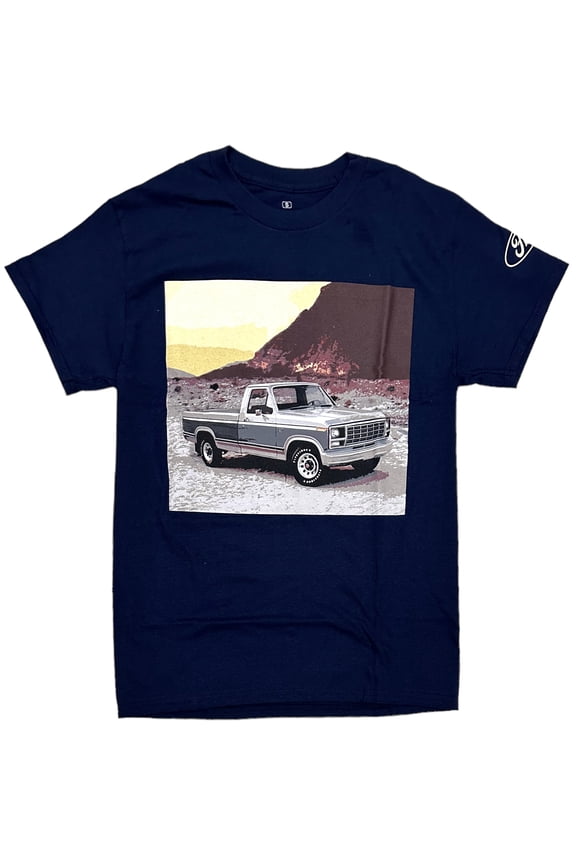 Men's Officially Licensed Vintage Retro Truck Graphic Photo Tee T-Shirt (X-Large, Navy)