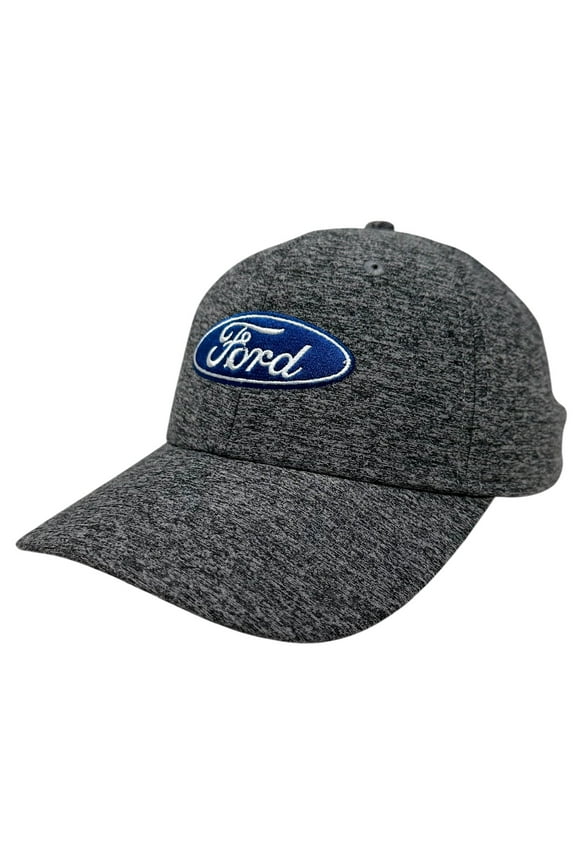 Ford Men's Snapback Hat Embroidered Logo Cap in Black Grey Heather