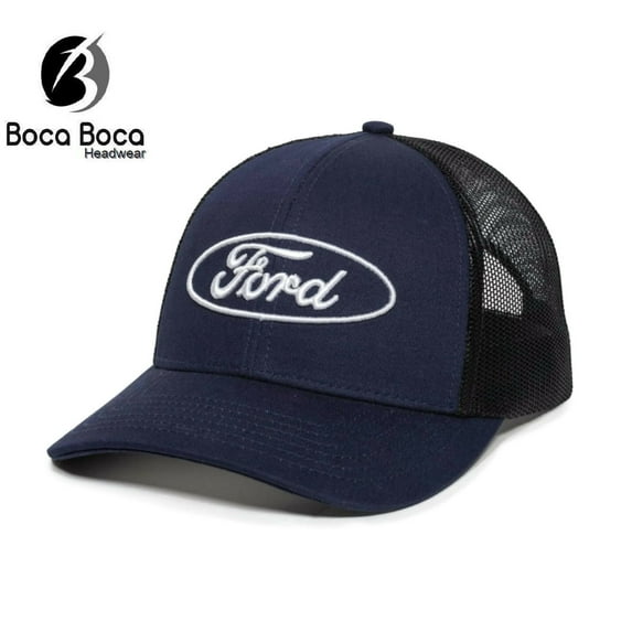 Ford Mesh Vented Adjustable Trucker Hat Blue / Black