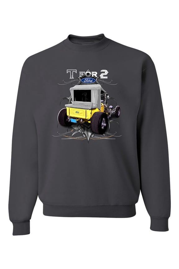 Ford Model T 1900 Vintage | Mens Cars and Trucks Crewneck Graphic Sweatshirt, Charcoal, 3XL