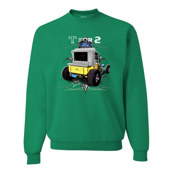 Ford Model T 1900 Vintage | Mens Cars and Trucks Crewneck Graphic Sweatshirt, Kelly, 3XL