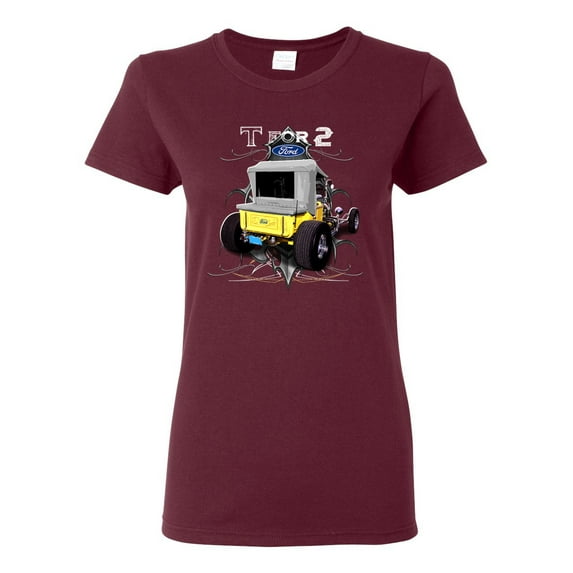 Ford Model T 1900 Vintage | Womens Cars and Trucks Graphic T-Shirt, Maroon, Small