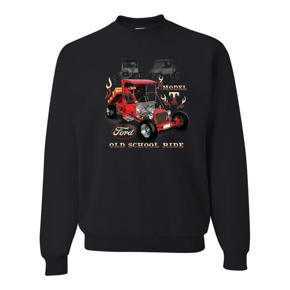 Ford Model T Roadster 1923 Old School Ride Classic Vintage | Mens Cars and Trucks Crewneck Graphic Sweatshirt, Black, Small