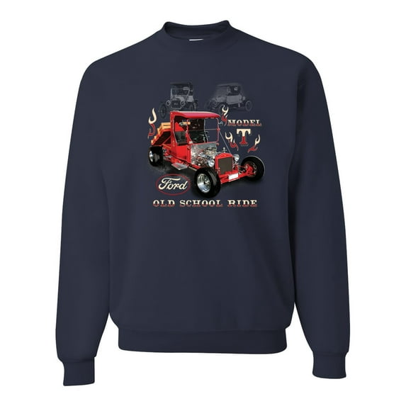 Ford Model T Roadster 1923 Old School Ride Classic Vintage | Mens Cars and Trucks Crewneck Graphic Sweatshirt, Navy, Large