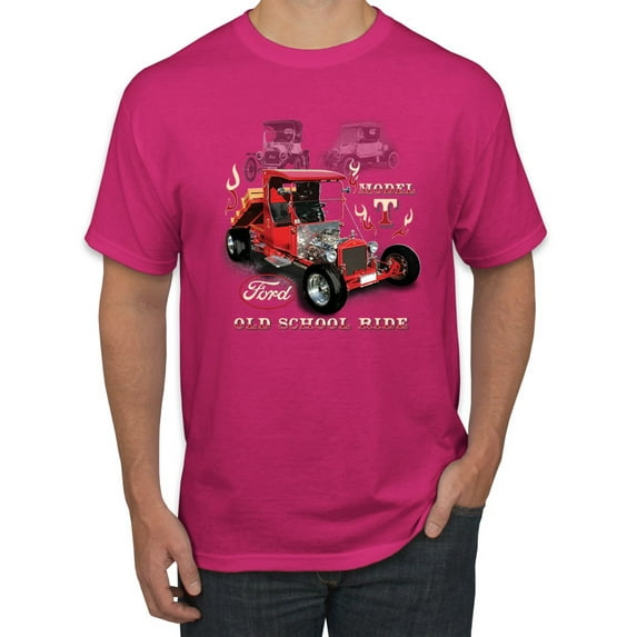 Ford Model T Roadster 1923 Old School Ride Classic Vintage | Mens Cars and Trucks Graphic T-Shirt, Fuschia, 2XL
