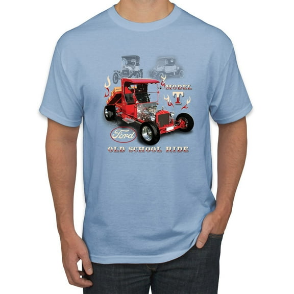 Ford Model T Roadster 1923 Old School Ride Classic Vintage | Mens Cars and Trucks Graphic T-Shirt, Light Blue, Medium