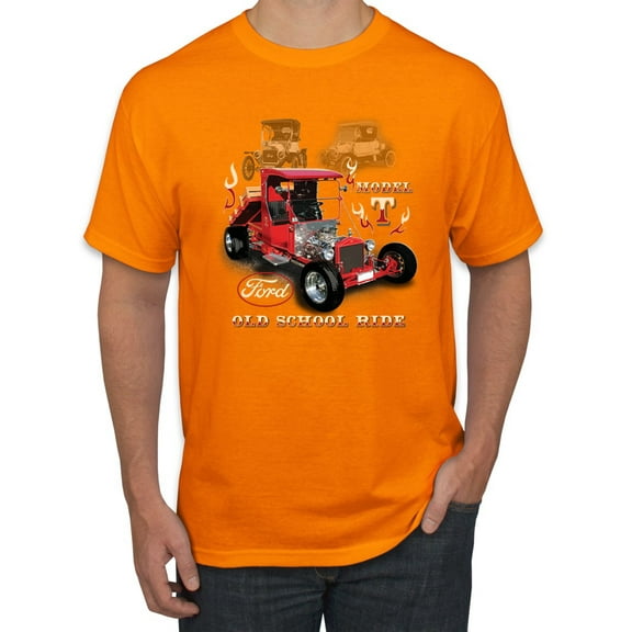 Ford Model T Roadster 1923 Old School Ride Classic Vintage | Mens Cars and Trucks Graphic T-Shirt, Orange, 2XL