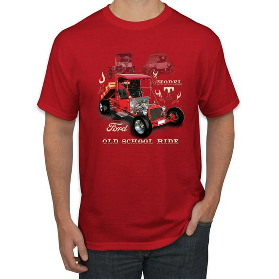 Ford Model T Roadster 1923 Old School Ride Classic Vintage | Mens Cars and Trucks Graphic T-Shirt, Red, 4XL
