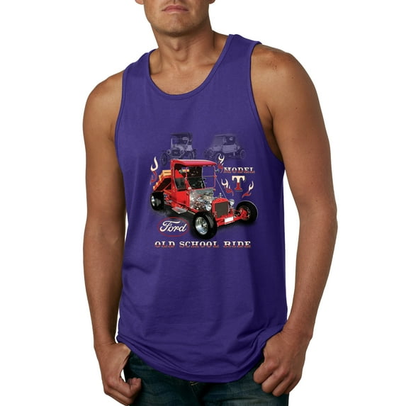 Ford Model T Roadster 1923 Old School Ride Classic Vintage | Mens Cars and Trucks Graphic Tank Top, Purple, Small