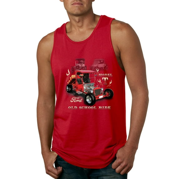Ford Model T Roadster 1923 Old School Ride Classic Vintage | Mens Cars and Trucks Graphic Tank Top, Red, X-Large
