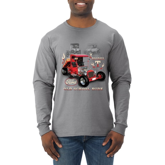 Ford Model T Roadster 1923 Old School Ride Classic Vintage | Mens Cars and Trucks Long Sleeve T-Shirt, Heather Grey, X-Large