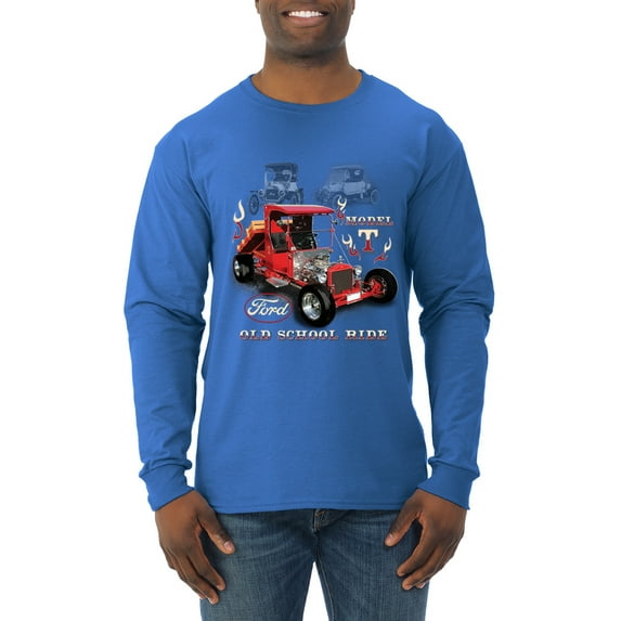 Ford Model T Roadster 1923 Old School Ride Classic Vintage | Mens Cars and Trucks Long Sleeve T-Shirt, Royal, 3XL