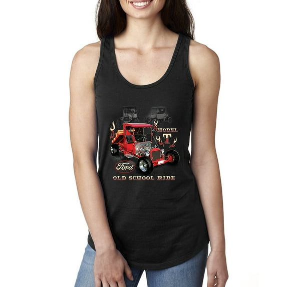 Ford Model T Roadster 1923 Old School Ride Classic Vintage | Womens Cars and Trucks Jersey Racerback Tank Top, Black, Small