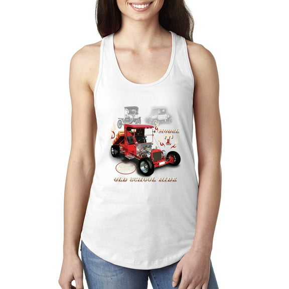 Ford Model T Roadster 1923 Old School Ride Classic Vintage | Womens Cars and Trucks Jersey Racerback Tank Top, White, Medium