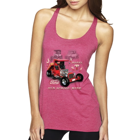 Ford Model T Roadster 1923 Old School Ride Classic Vintage | Womens Cars and Trucks Premium Tri-Blend Racerback Tank Top, Vintage Pink, Small
