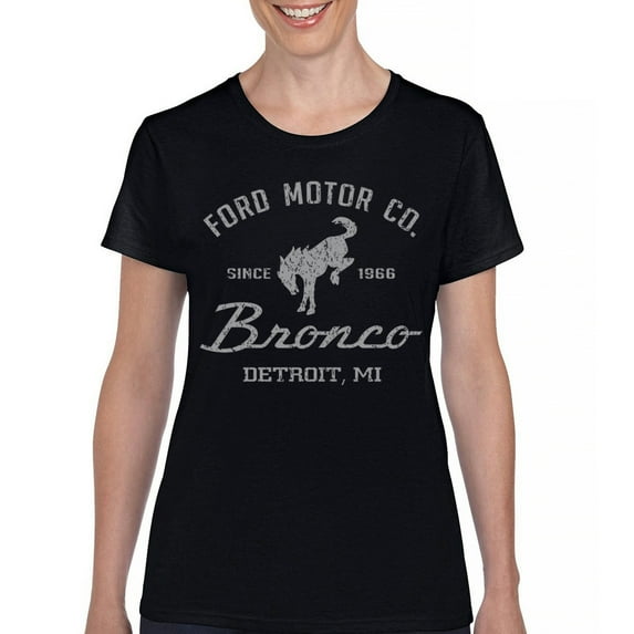 Ford Motor Co Bronco Detroit MI T-Shirt Vintage Truck Since 1966 4x4 Off Road Adventure Classic Car Fan Women's Tee