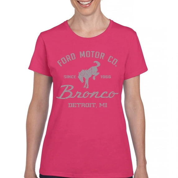 Ford Motor Co Bronco Detroit MI T-Shirt Vintage Truck Since 1966 4x4 Off Road Adventure Classic Car Fan Women's Tee