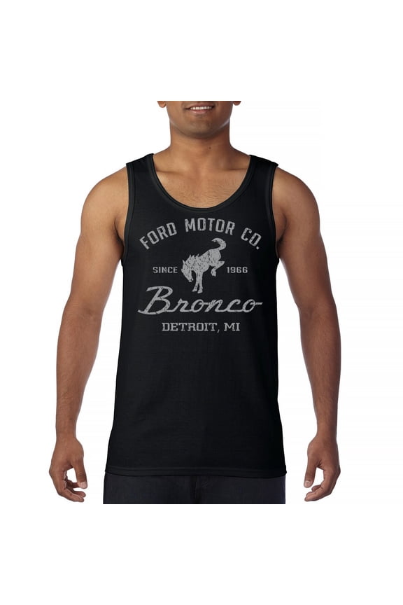 Ford Motor Co Bronco Detroit MI Tank Top Vintage Truck Since 1966 4x4 Off Road Adventure Classic Car Fan Men's Top