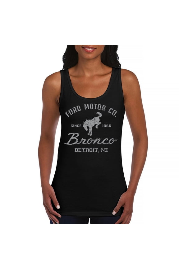 Ford Motor Co Bronco Detroit MI Women's Tank Top Vintage Truck Since 1966 4x4 Off Road Adventure Classic Car Fan