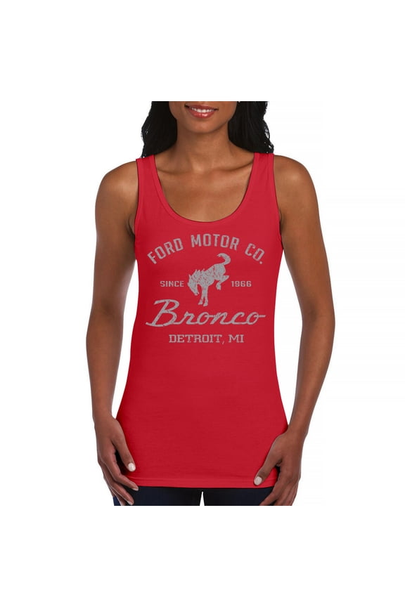 Ford Motor Co Bronco Detroit MI Women's Tank Top Vintage Truck Since 1966 4x4 Off Road Adventure Classic Car Fan