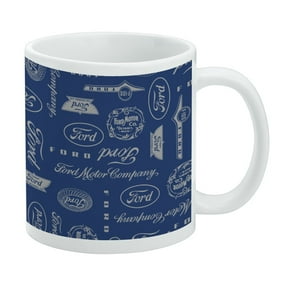 Ford Motor Company Logo Pattern White Mug