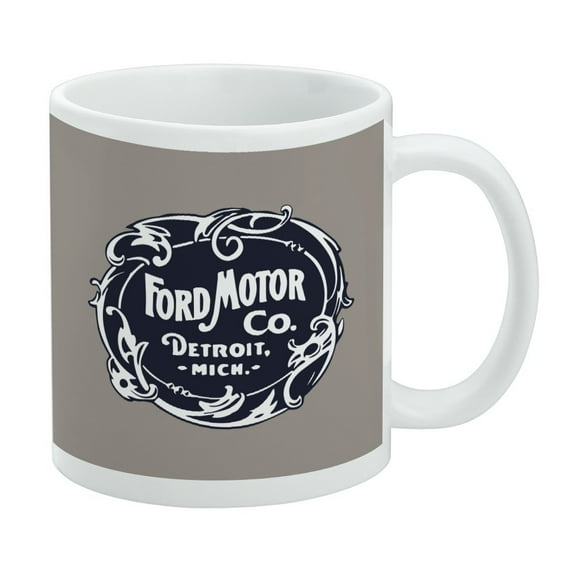 Ford Motor Company Vintage Logo White Mug