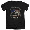 thumbnail image 1 of Ford Mustang 1969 Flag Unisex Adult V-Neck T Shirt,Black, Large, 1 of 2