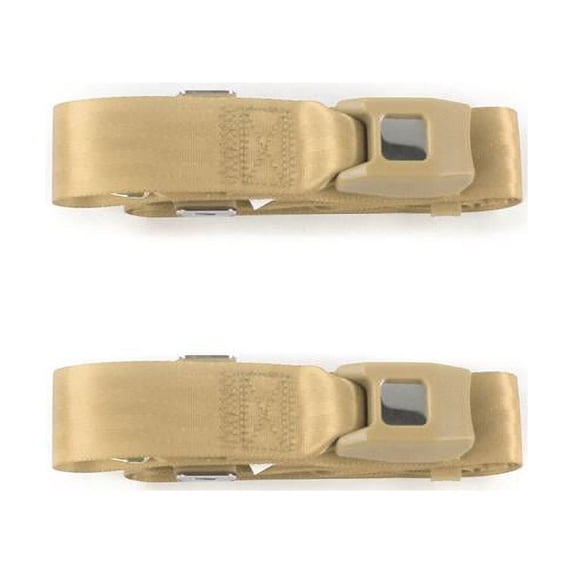Ford Mustang 1971-1973 Standard 2 Point Tan Lap Bucket Seat Belt Kit - 2 Belts