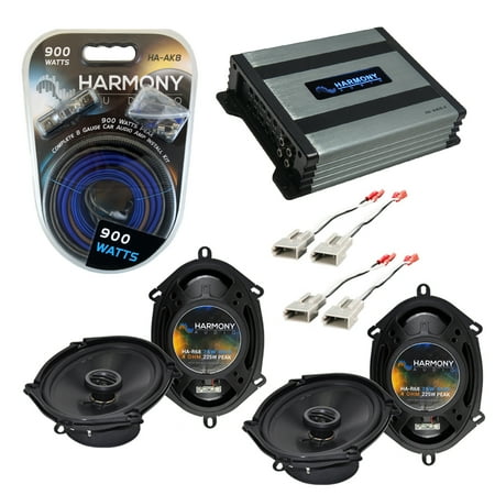 Ford Mustang 1994-1998 Factory Speaker Upgrade Harmony (2) R68 & HA-A400.4 Amp